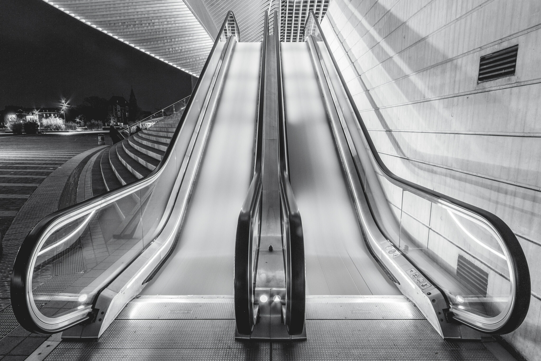 Lütticher Rolltreppen Nachts