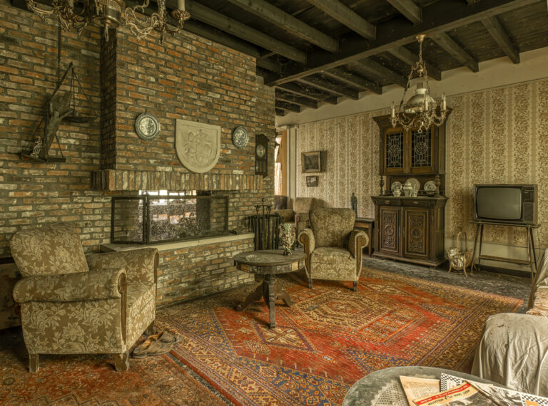 Maison Limmi Kamin mit Wappen